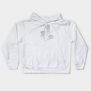 Chrysanthemum (black) Kids Hoodie